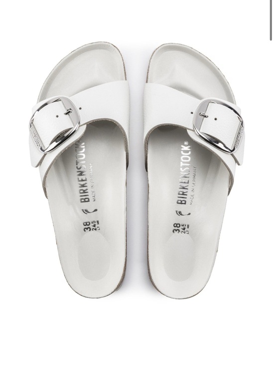 Birkenstock Shoes - Birkenstock White Single-Buckle Madrid Sandals for Women